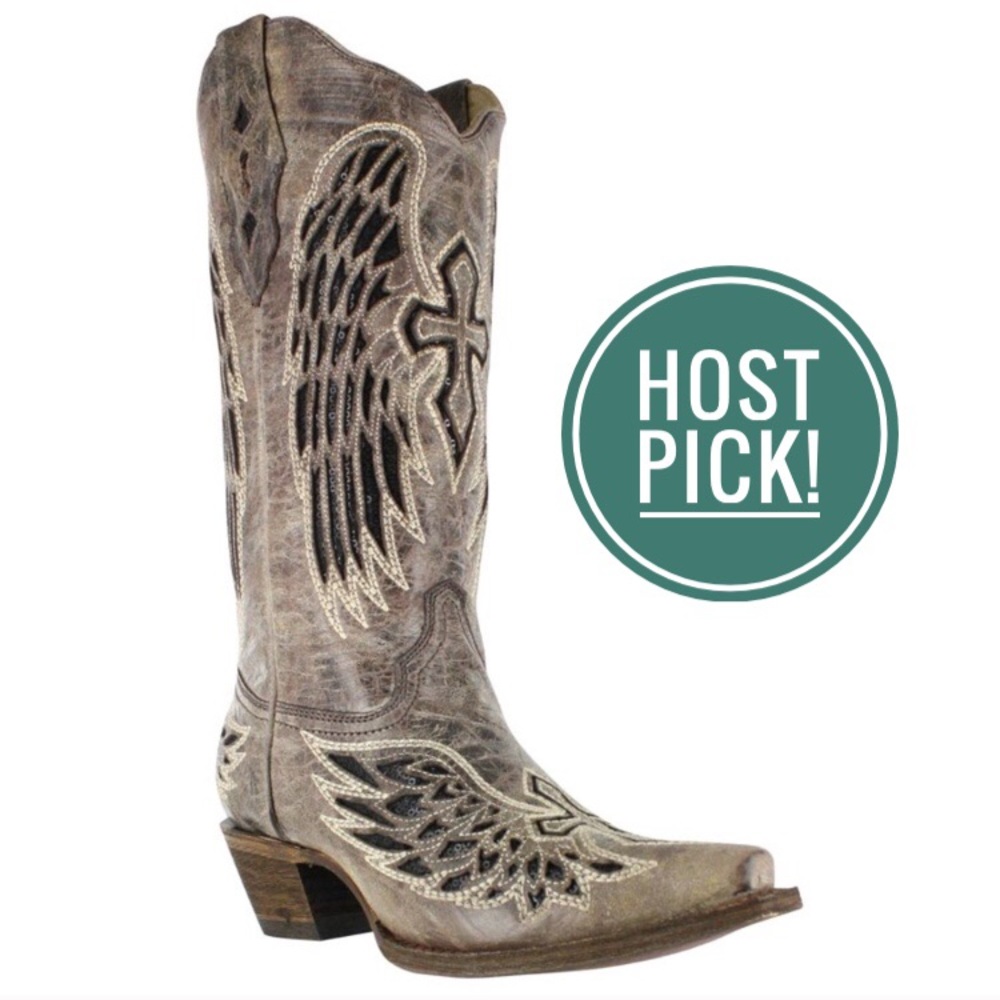 Corral cross and wings boots
